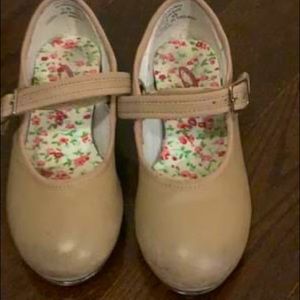 Capezio Caramel Leather Mary Jane Tap Shoes - size 11 child